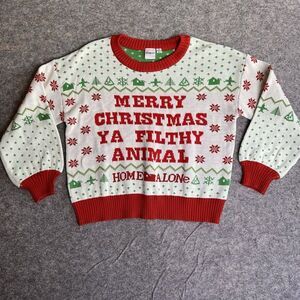 Home Alone Ugly Christmas Unisex Medium Sweater Merry Christmas Ya Filthy Animal